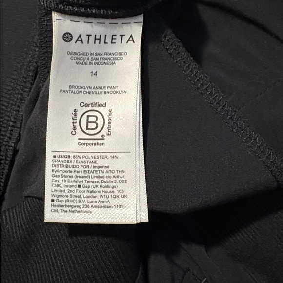 Athleta Brooklyn Mid Rise Ankle Pants Size 14 Black Activewear Casual Travel - Picture 8 of 9